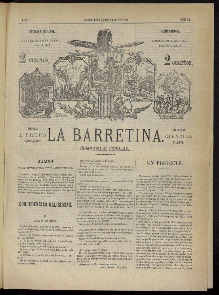 Miniatura de La Barretina del 21 de marzo de 1868, nº 12