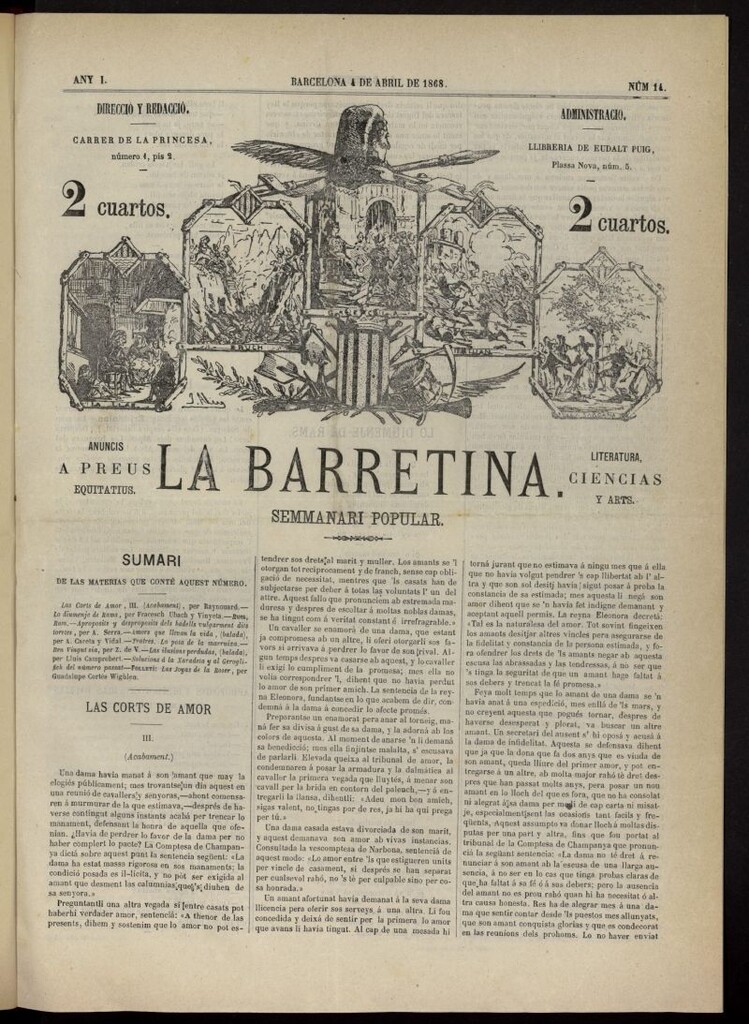 Miniatura de La Barretina del 4 de abril de 1868, nº 14