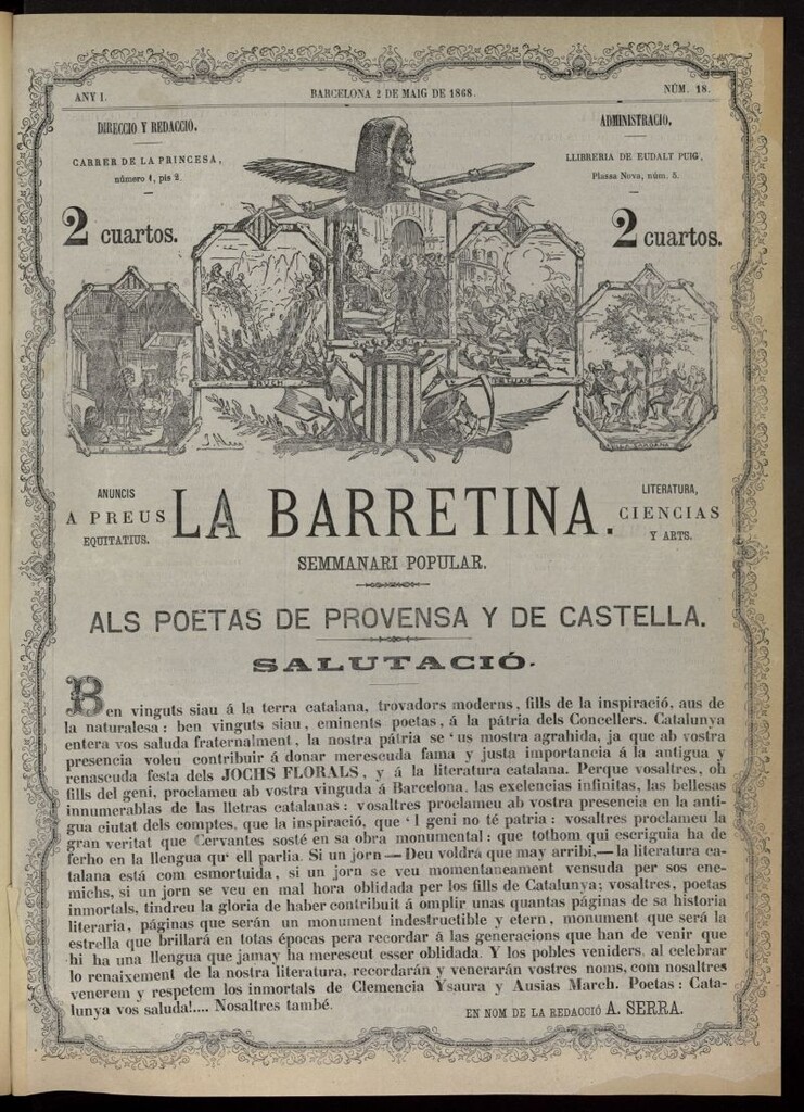 Miniatura de La Barretina del 2 de mayo de 1868, nº 18