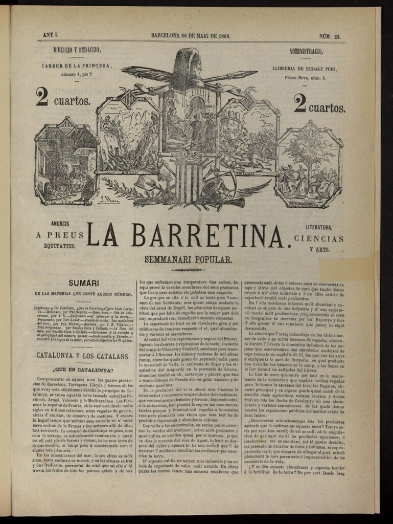 Miniatura de La Barretina del 30 de mayo de 1868, nº 23