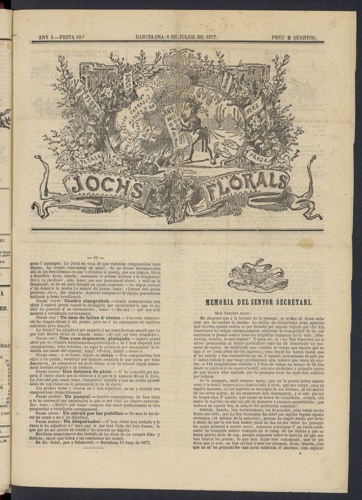 Miniatura de Jochs Florals del 8 de julio 1877, nº 10