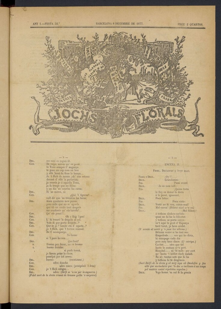 Miniatura de Jochs Florals del 8 de diciembre de 1877, nº 32