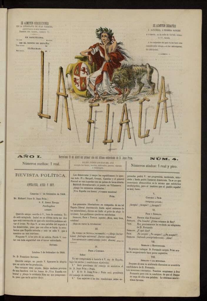 Miniatura de La Flaca del 21 de abril de 1869, nº 4