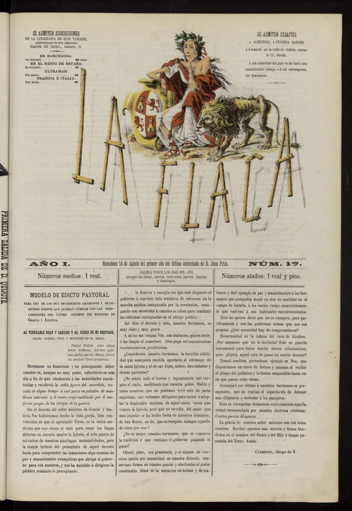 Miniatura de La Flaca del 14 de agosto de 1869, nº 17