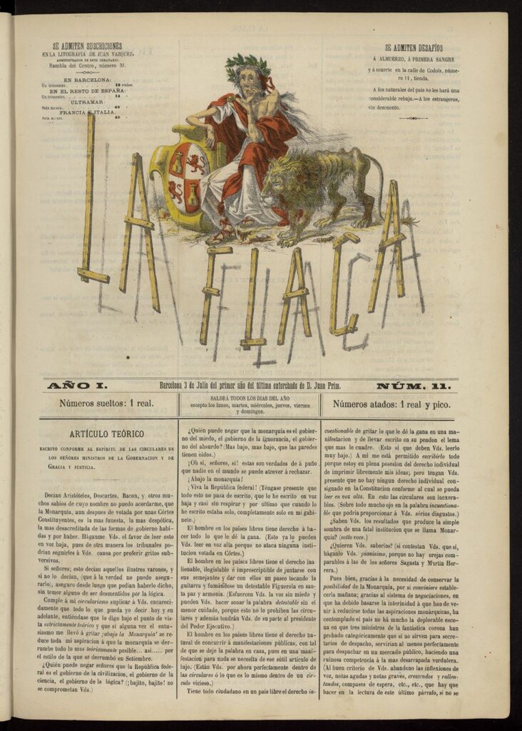 Miniatura de La Flaca del 3 de julio de 1869, nº 11