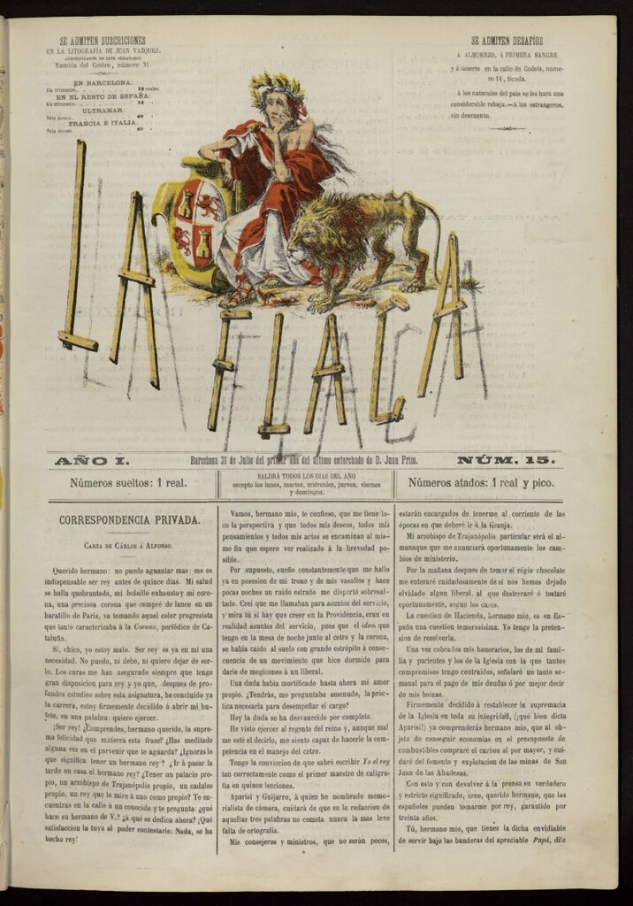 Miniatura de La Flaca del 31 de julio de 1869, nº 15