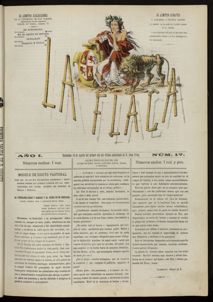 Miniatura de La Flaca del 14 de agosto de 1869, nº 17