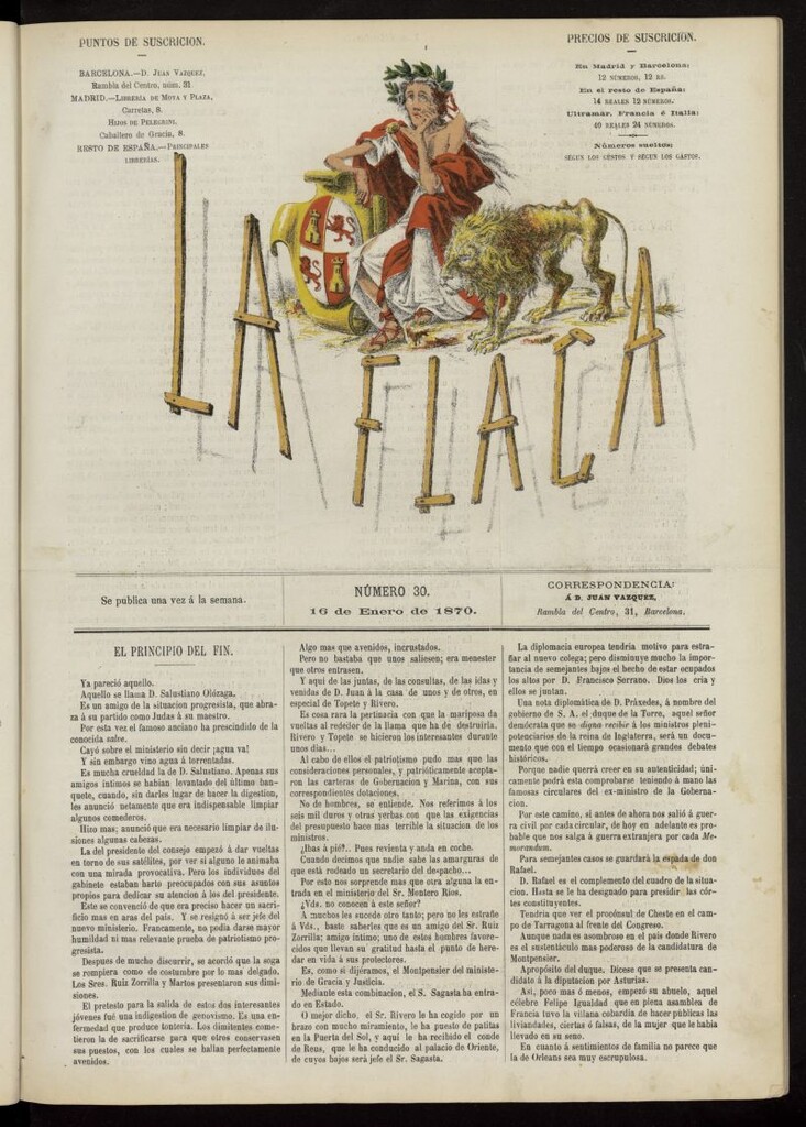 Miniatura de La Flaca del 16 de enero de 1870, nº 30