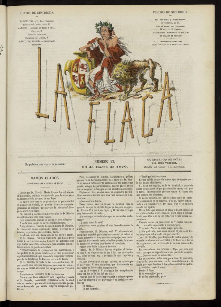 Miniatura de La Flaca del 30 de enero de 1870, nº 32