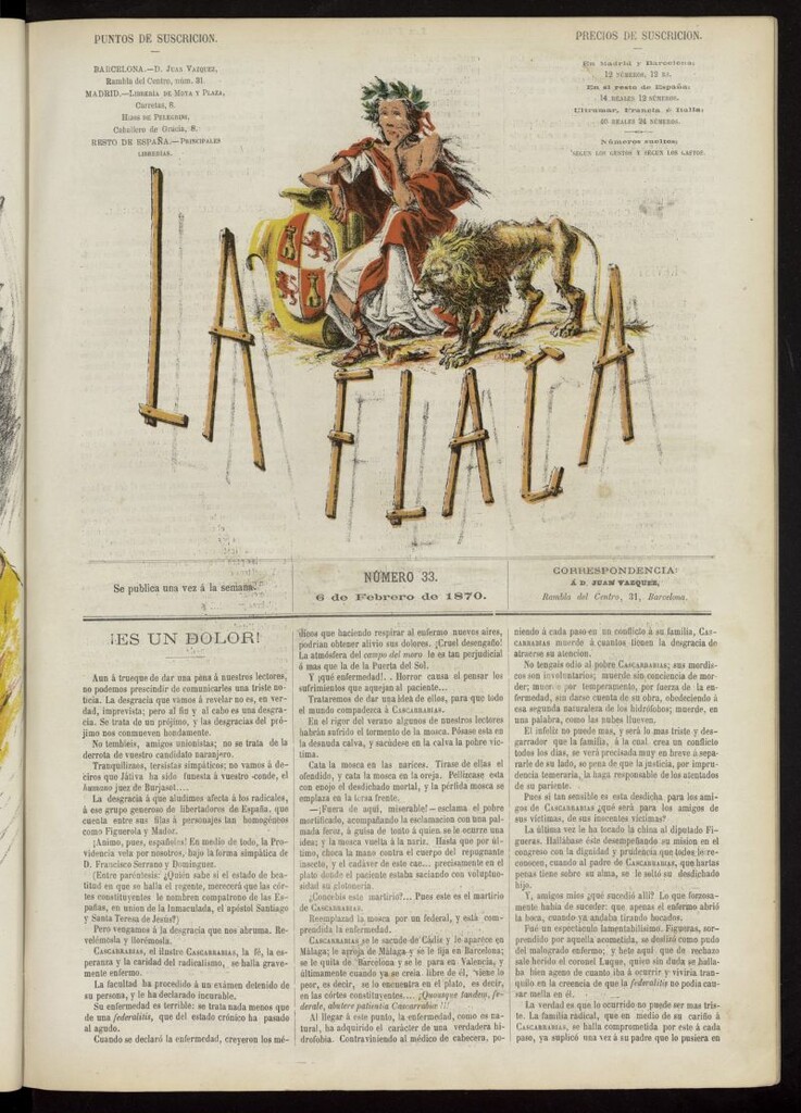 Miniatura de La Flaca del 6 de febrero de 1870, nº 33