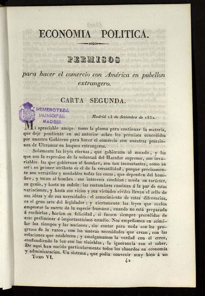 Miniatura de Cartas Españolas del 20 de septiembre de 1832, cuaderno 70