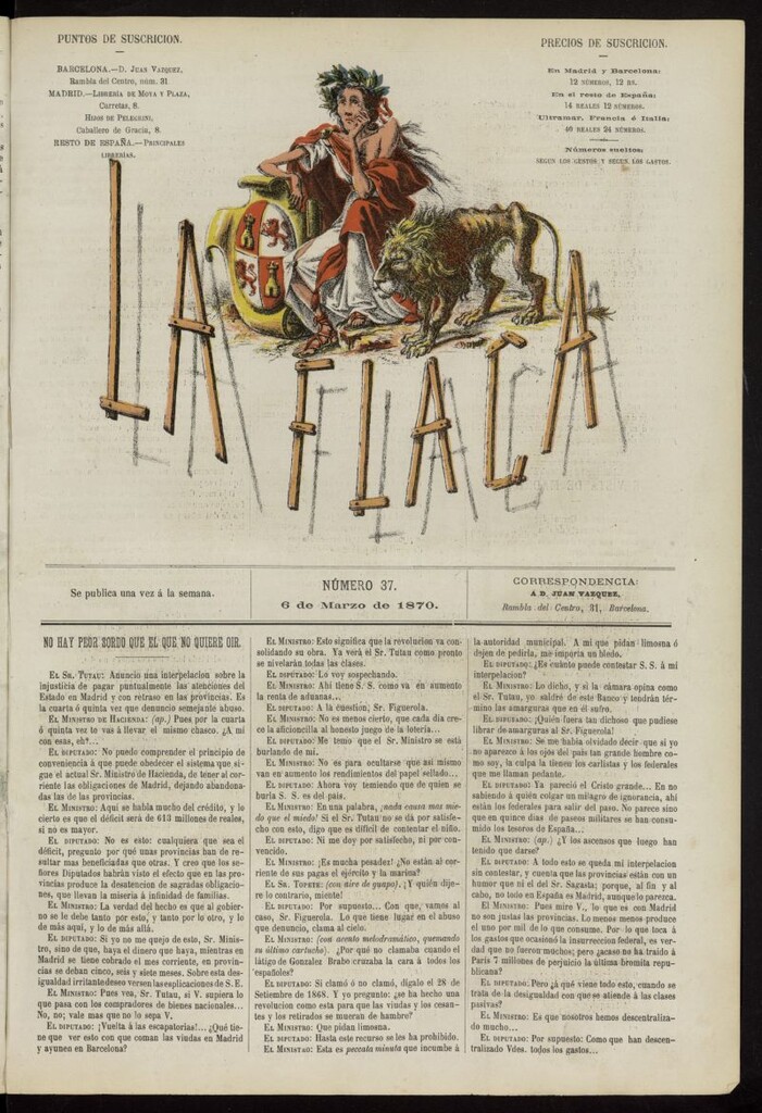 Miniatura de La Flaca del 6 de marzo de 1870, nº 37