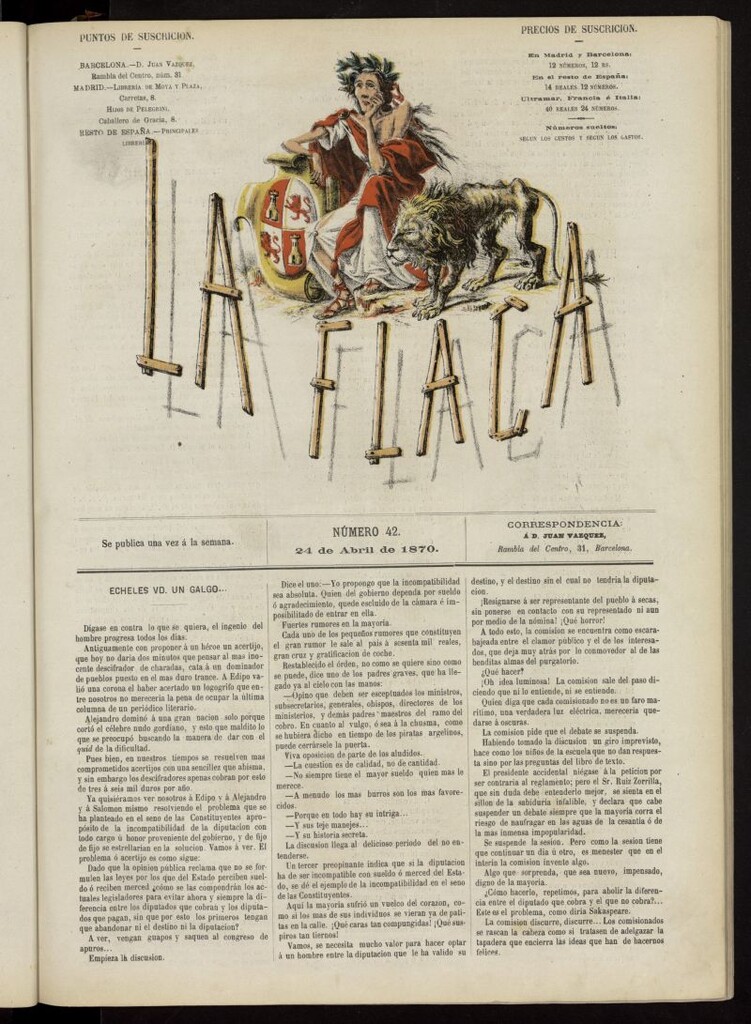 Miniatura de La Flaca del 24 de abril de 1870, nº 42