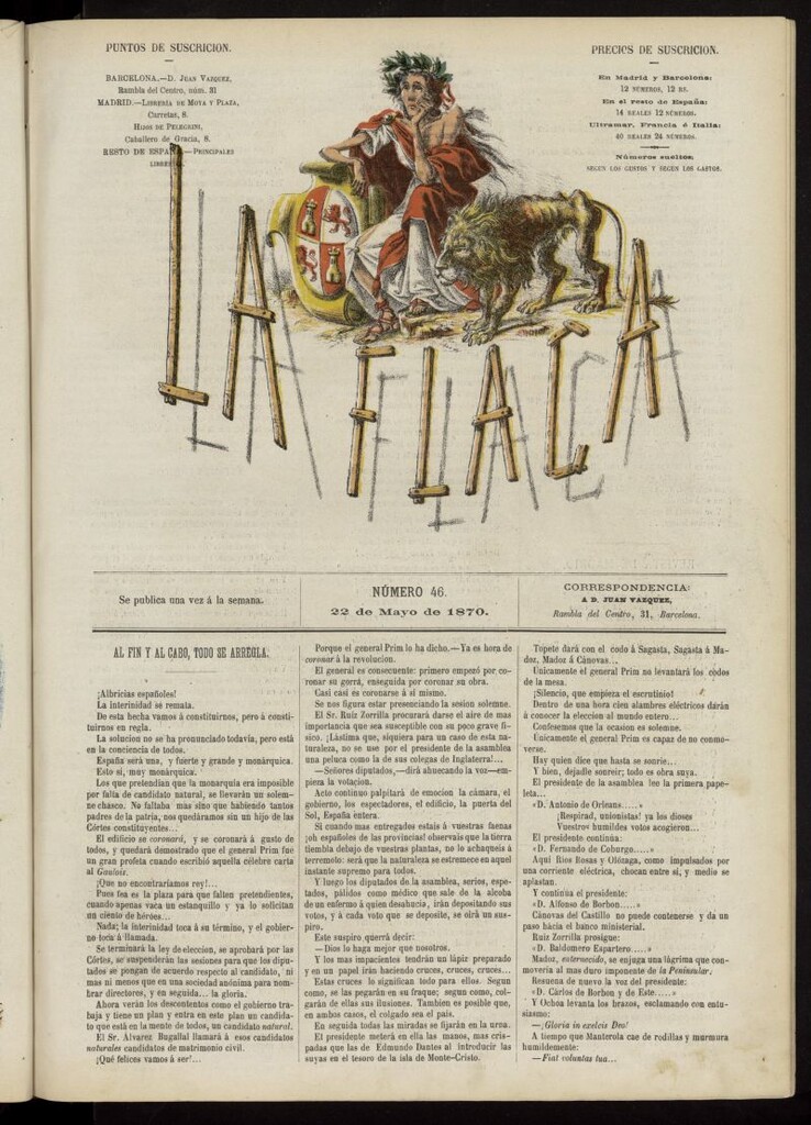 Miniatura de La Flaca del 22 de mayo de 1870, nº 46