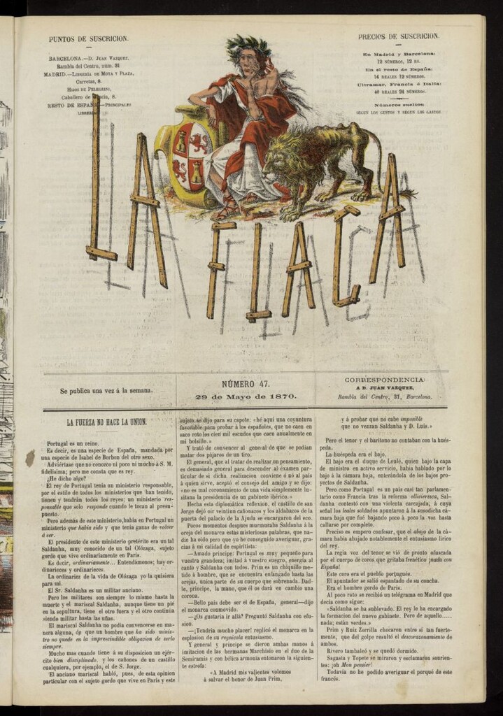 Miniatura de La Flaca del 29 de mayo de 1870, nº 47