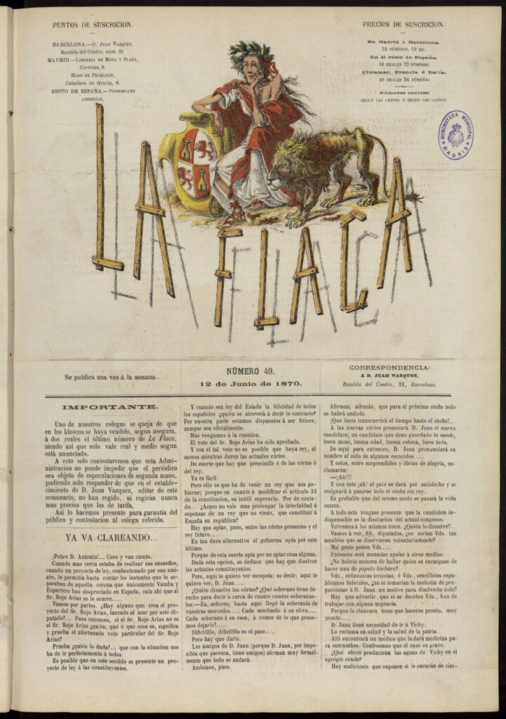 Miniatura de La Flaca del 12 de junio de 1870, nº 49