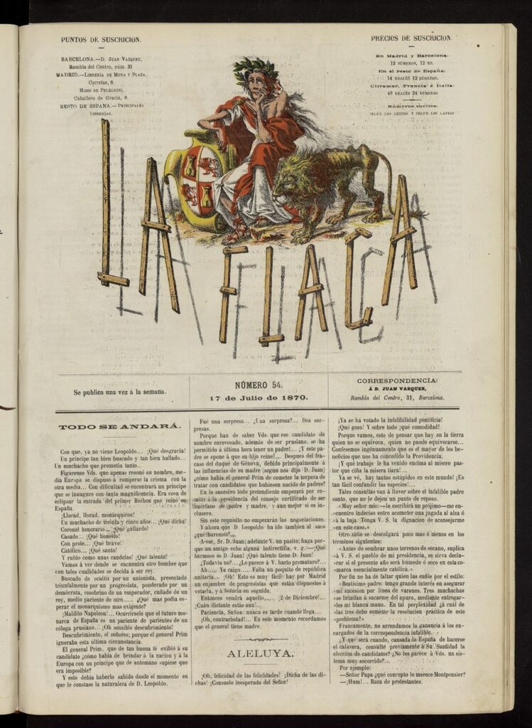Miniatura de La Flaca del 17 de julio de 1870, nº 54