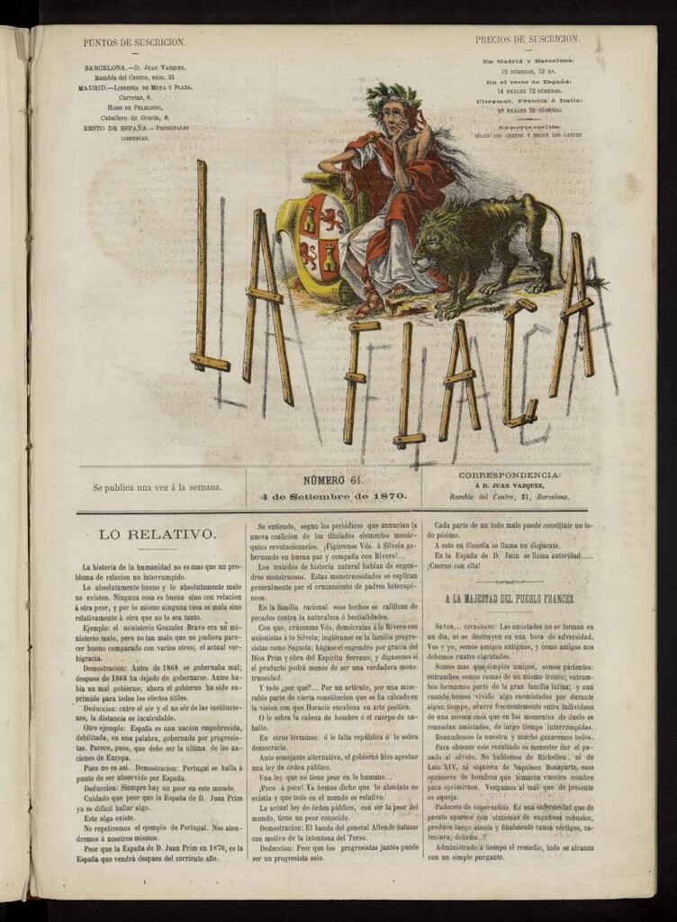 Miniatura de La Flaca del 4 de septiembre de 1870, nº 61