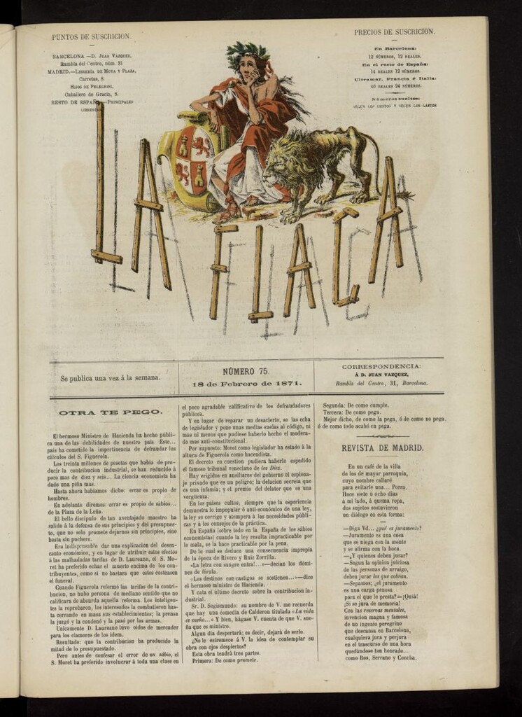 Miniatura de La Flaca del 18 de febrero de 1871, nº 75