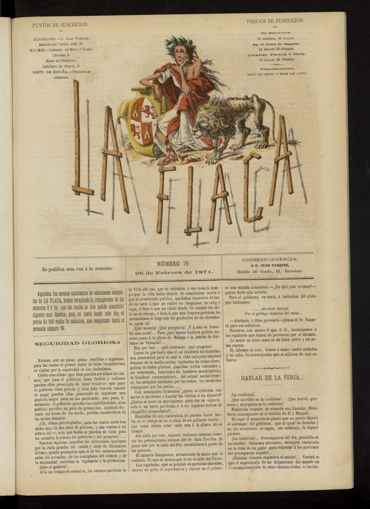 Miniatura de La Flaca del 26 de febrero de 1871, nº 76