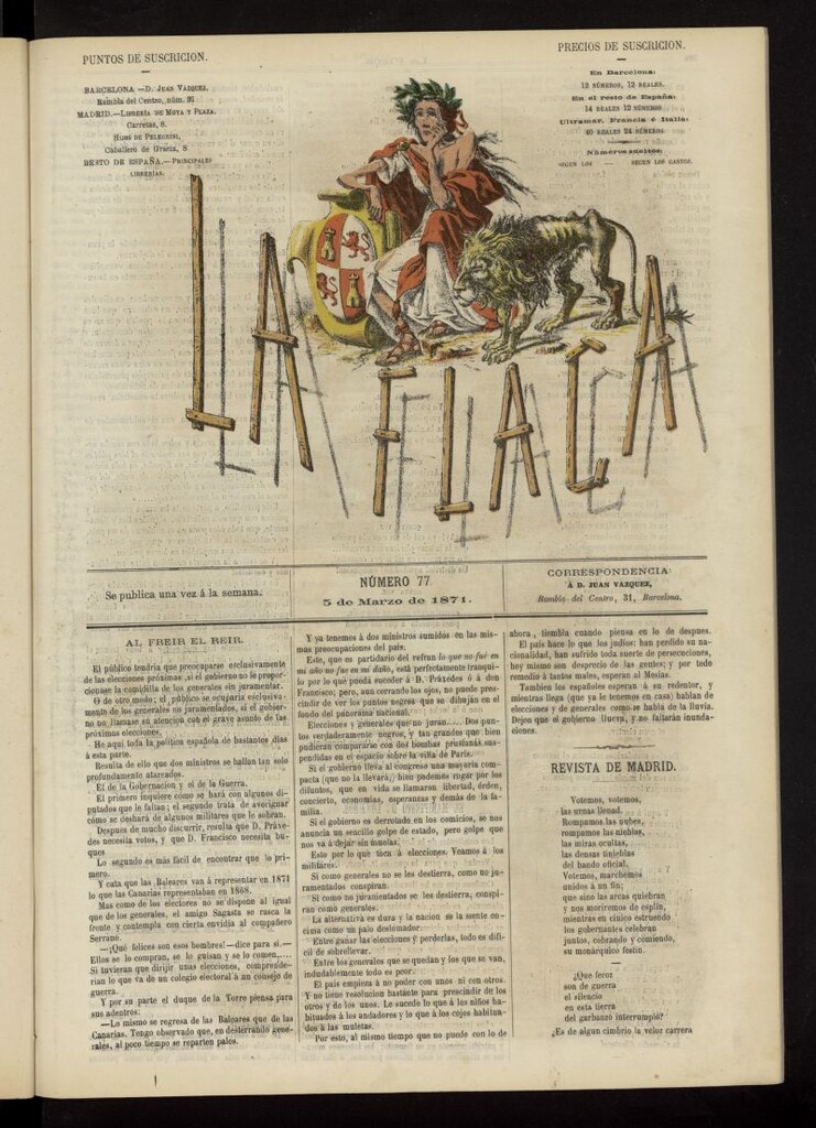 Miniatura de La Flaca del 5 de marzo de 1871, nº 77