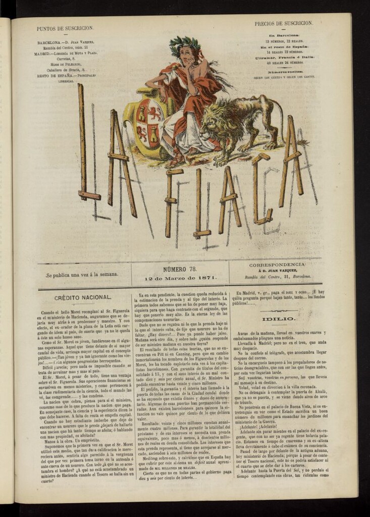 Miniatura de La Flaca del 12 de marzo de 1871, nº 78