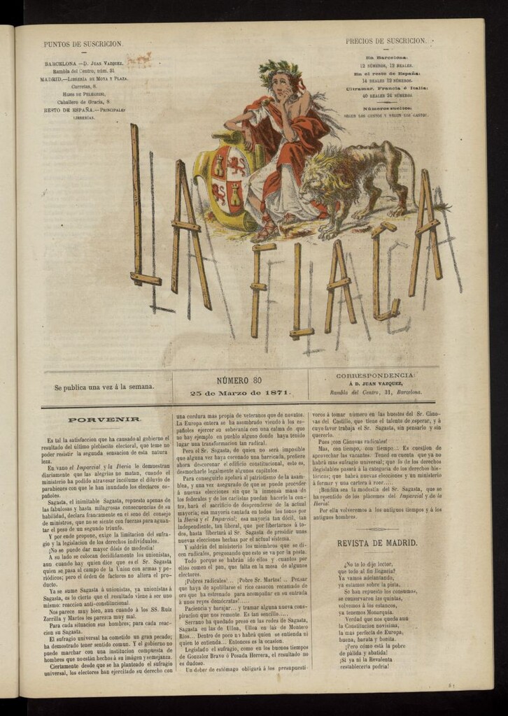 Miniatura de La Flaca del 25 de marzo de 1871, nº 80