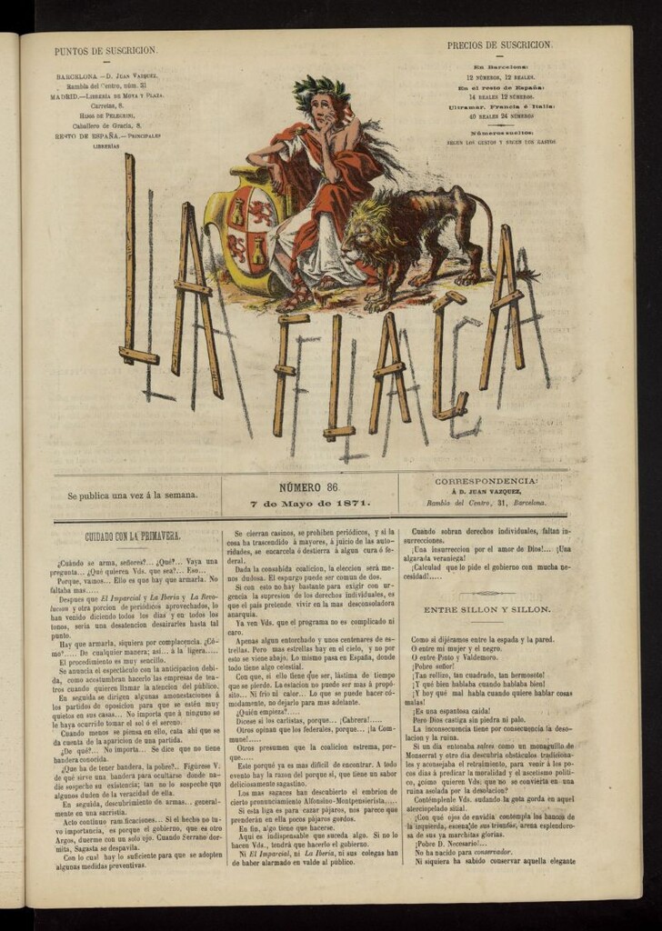Miniatura de La Flaca del 7 de mayo de 1871, nº 86