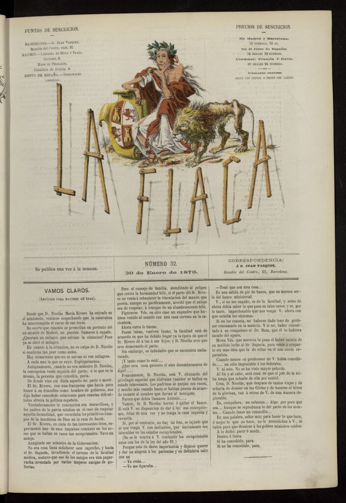 Miniatura de La Flaca del 30 de enero de 1870, nº 32