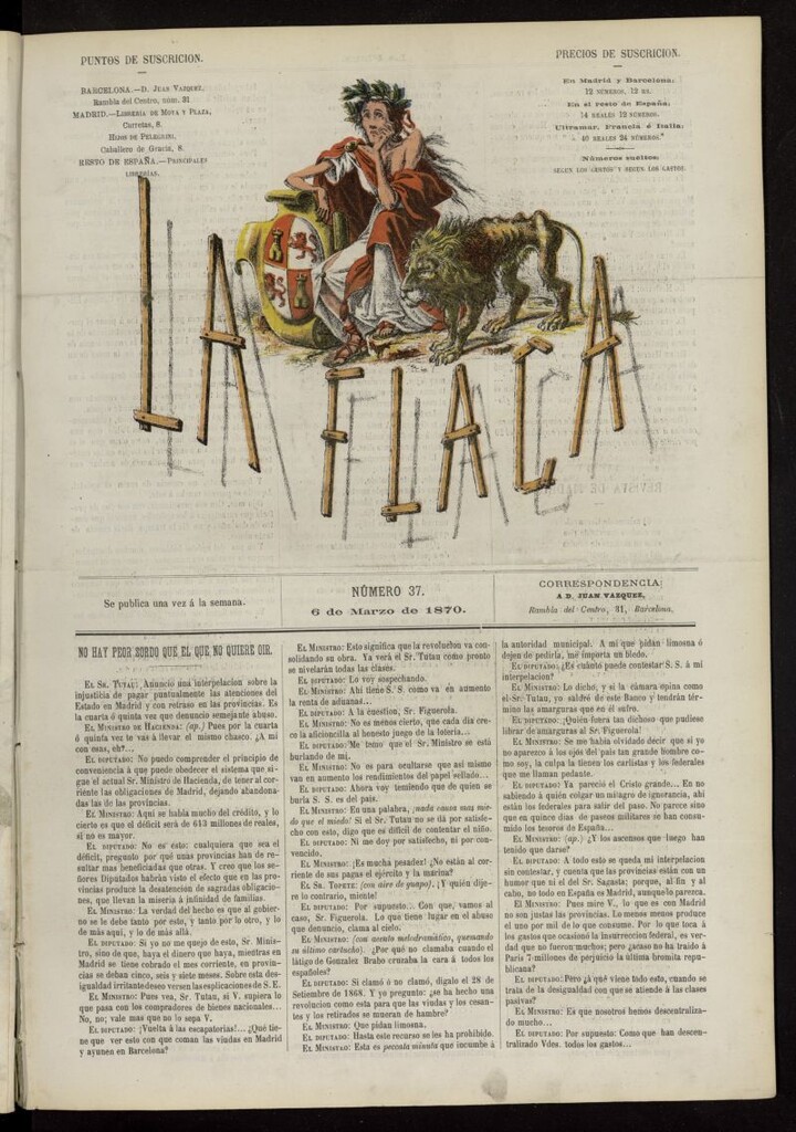 Miniatura de La Flaca del 6 de marzo de 1870, nº 37