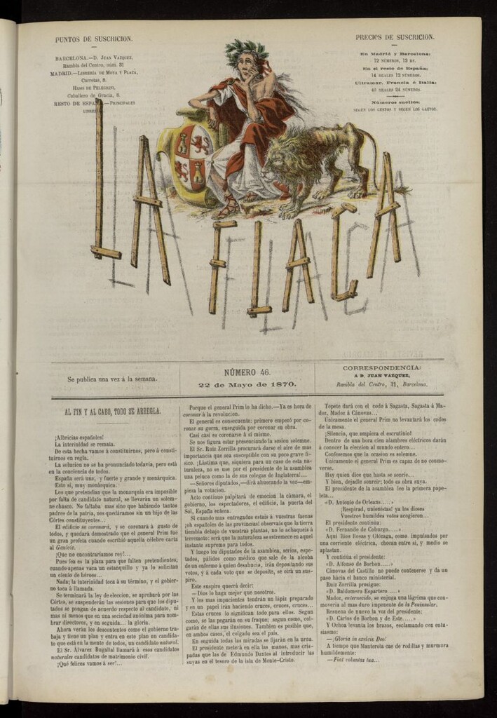 Miniatura de La Flaca del 22 de mayo de 1870, nº 46