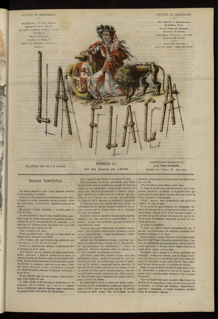 Miniatura de La Flaca del 26 de junio de 1870, nº 51