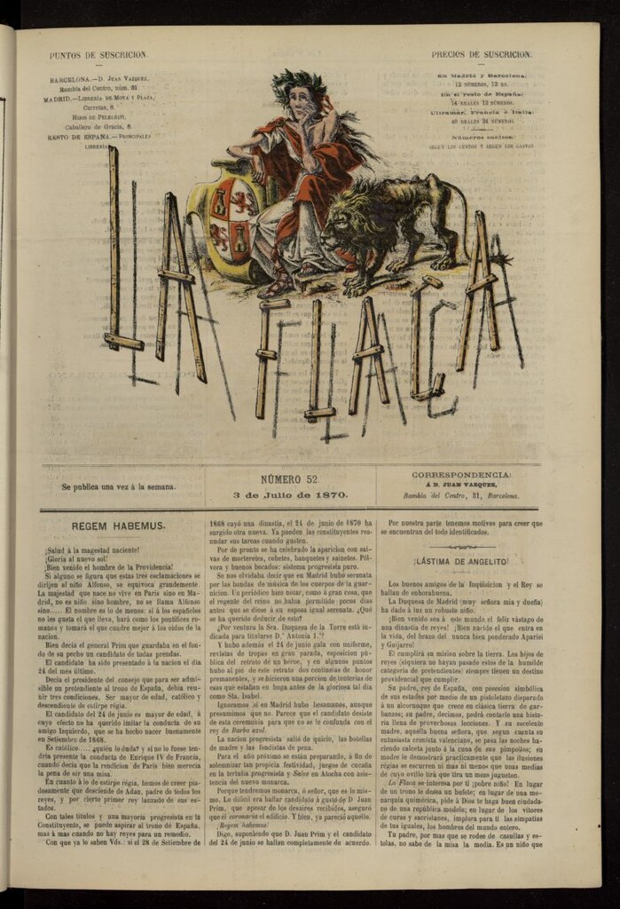 Miniatura de La Flaca del 3 de julio de 1870, nº 52