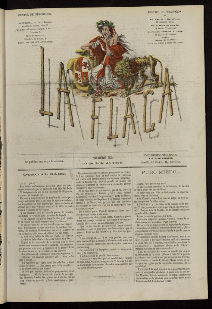 Miniatura de La Flaca del 10 de julio de 1870, nº 53