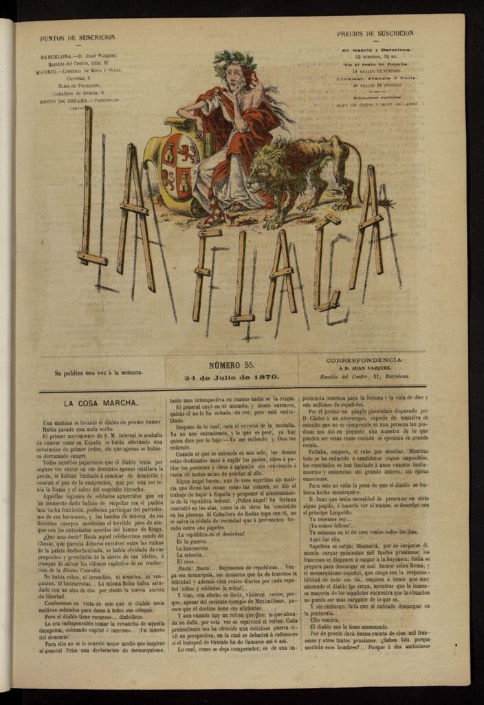 Miniatura de La Flaca del 24 de julio de 1870, nº 55