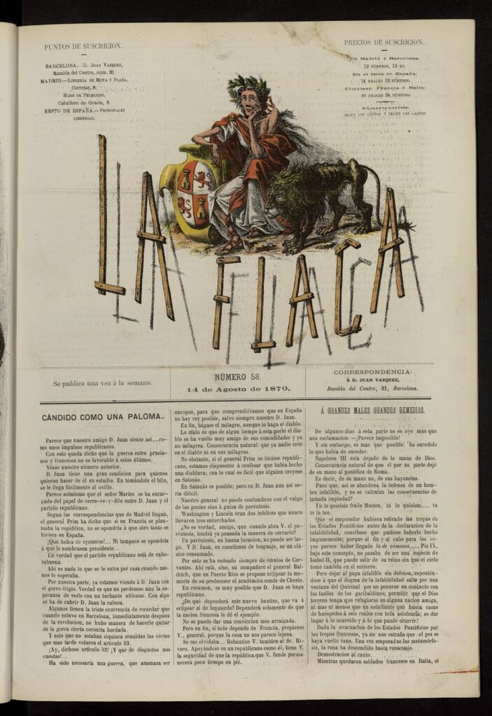 Miniatura de La Flaca del 14 de agosto de 1870, nº 58