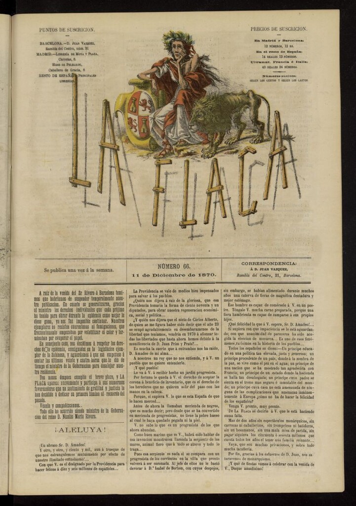 Miniatura de La Flaca del 11 de diciembre de 1870, nº 66