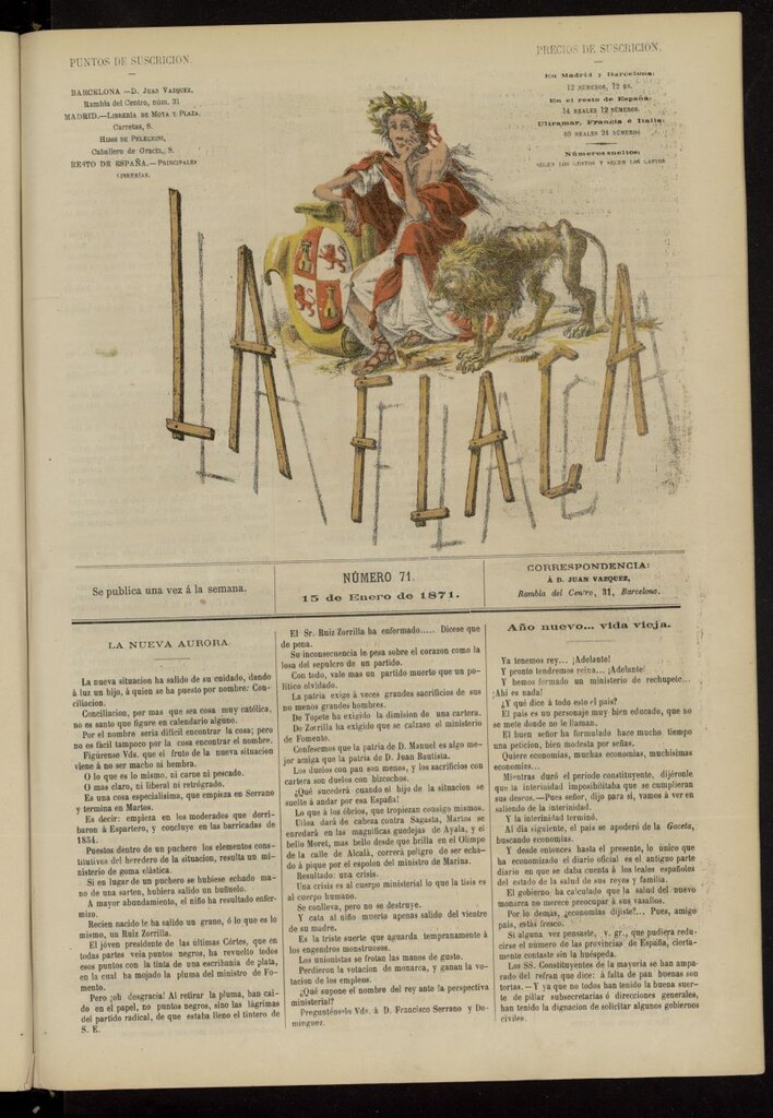 Miniatura de La Flaca del 15 de enero de 1871, nº 71