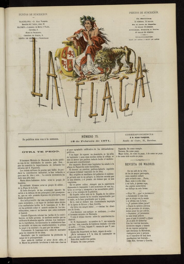 Miniatura de La Flaca del 18 de febrero de 1871, nº 75