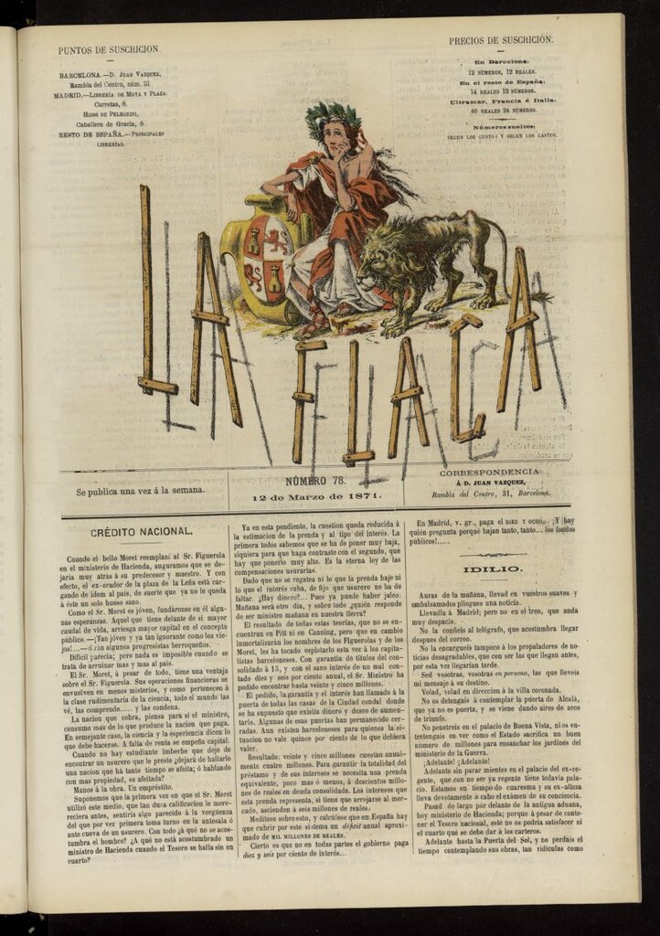 Miniatura de La Flaca del 12 de marzo de 1871, nº 78