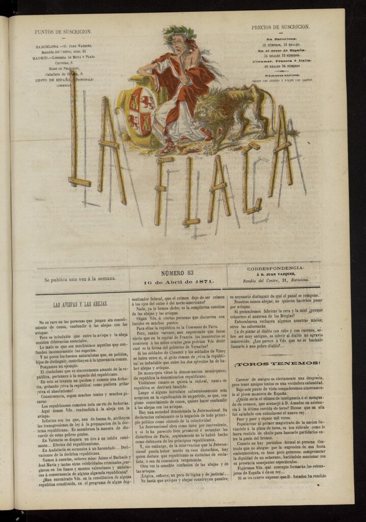Miniatura de La Flaca del 16 de abril de 1871, nº 83