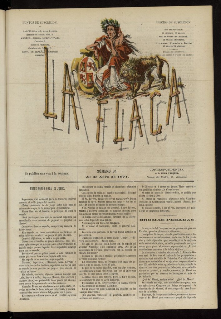 Miniatura de La Flaca del 23 de abril de 1871, nº 84