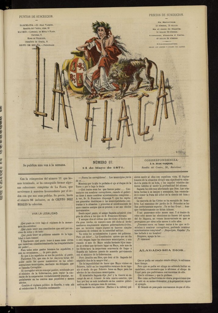 Miniatura de La Flaca del 14 de mayo de 1871, nº 87