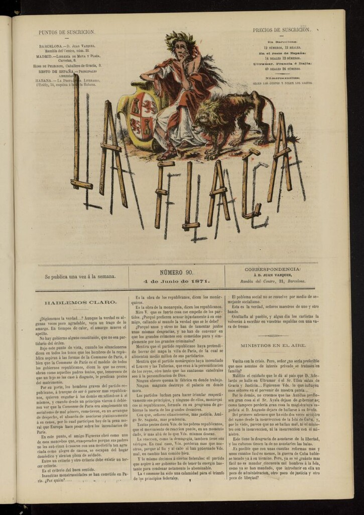 Miniatura de La Flaca del 4 de junio de 1871, nº 90