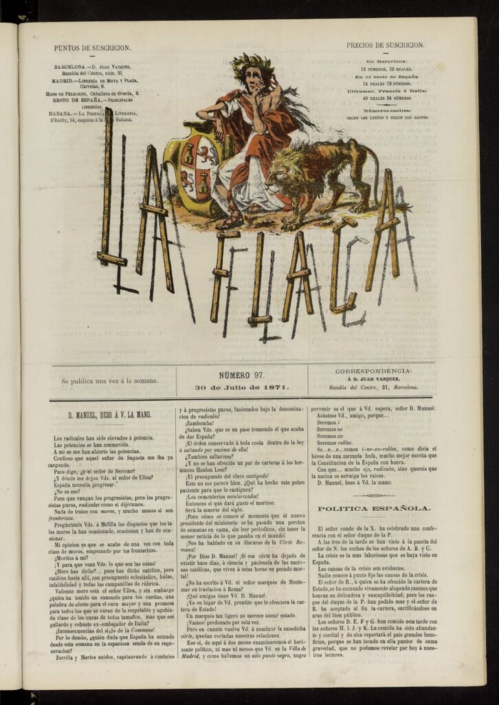 Miniatura de La Flaca del 30 de julio de 1871, nº 97