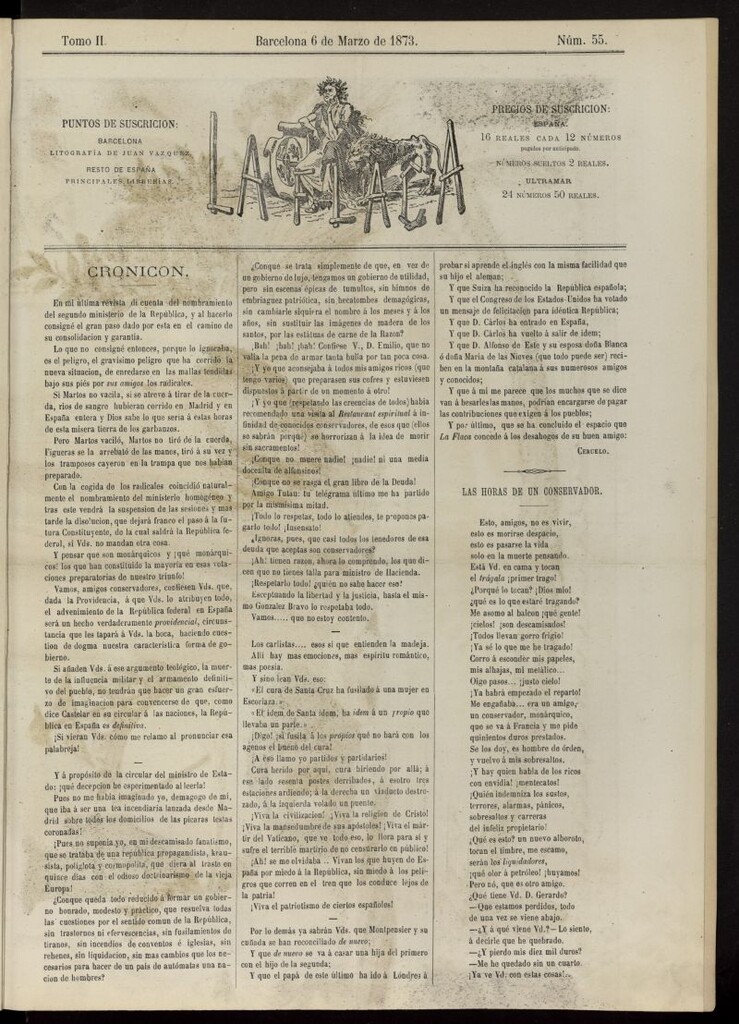 Miniatura de La Flaca del 6 de marzo de 1873, nº 55