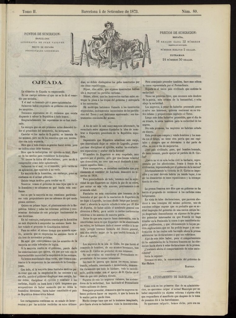 Miniatura de La Flaca del 4 de septiembre de 1873, nº 80