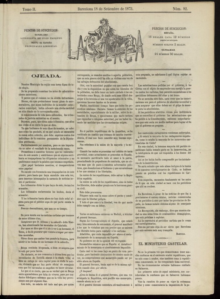 Miniatura de La Flaca del 18 de septiembre de 1873, nº 82