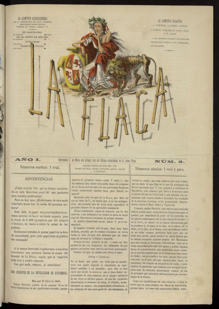 Miniatura de La Flaca del 1 de mayo de 1869, nº 5