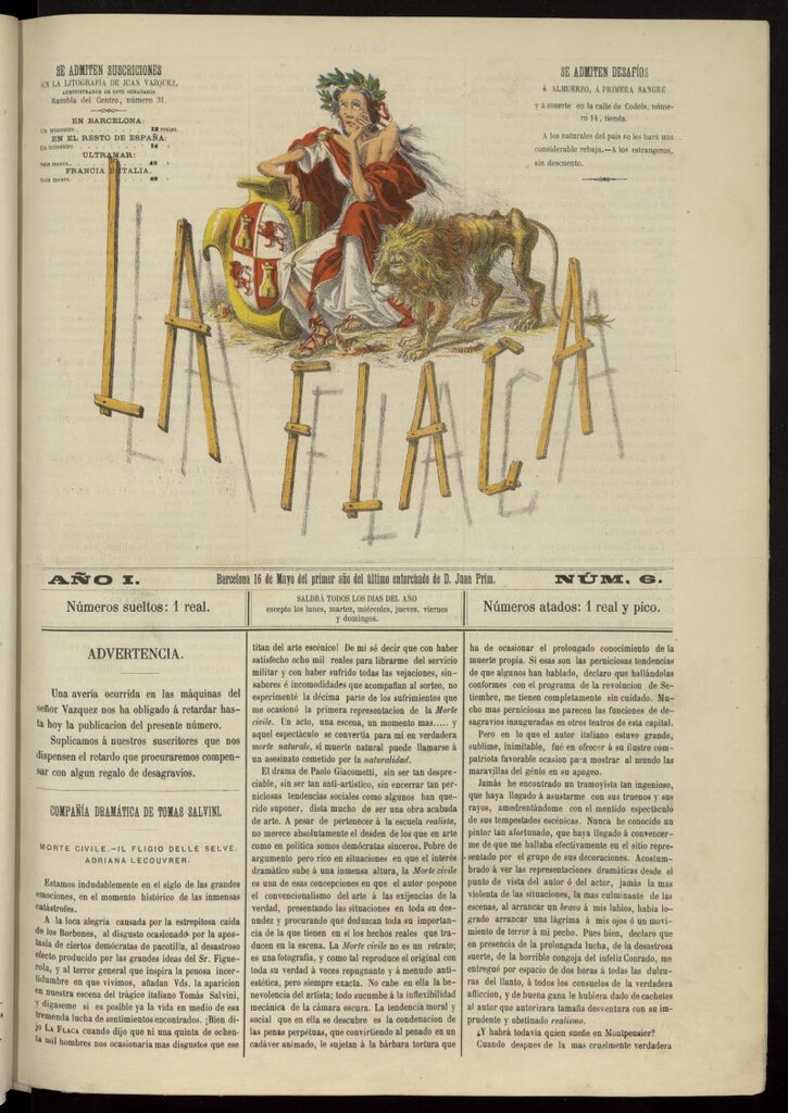 Miniatura de La Flaca del 16 de mayo de 1869, nº 6